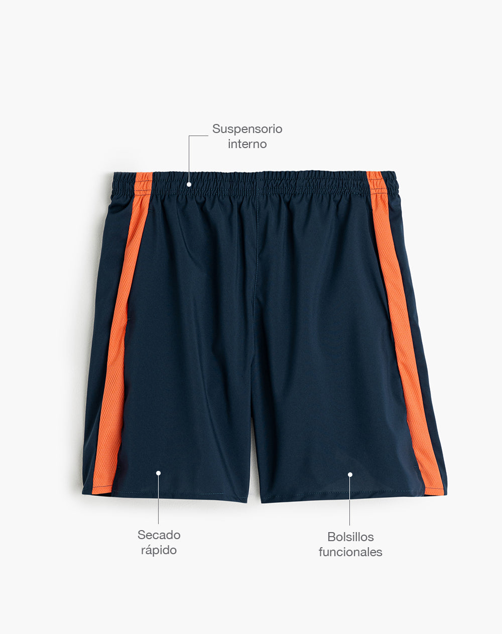 Pantaloneta deportiva secado rápido azul hombre