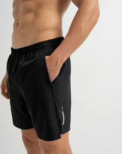 Pantaloneta deportiva secado rápido negra hombre
