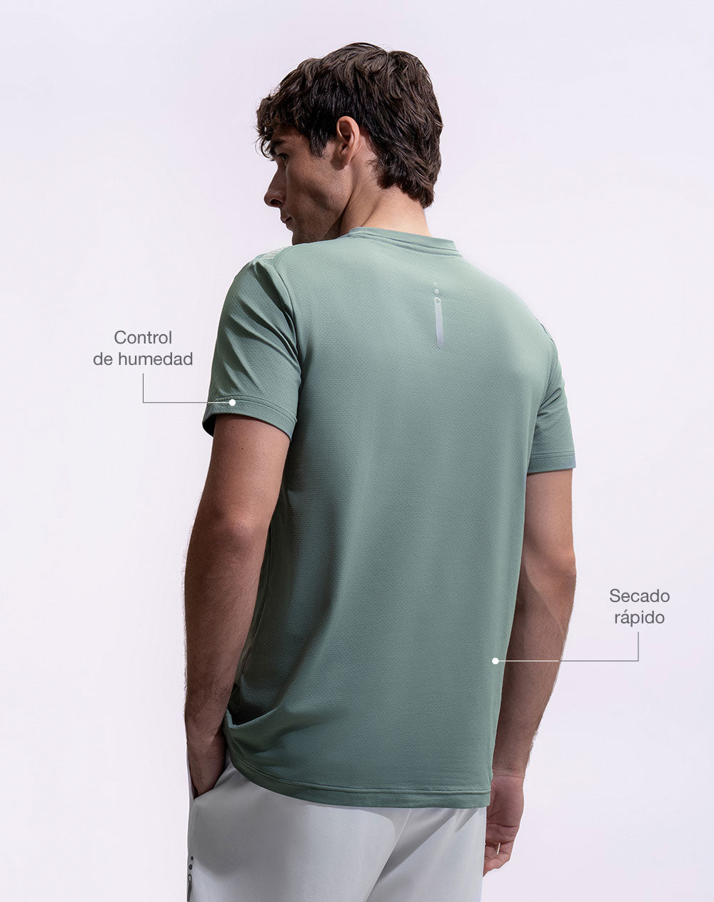Camiseta regular manga corta verde hombre