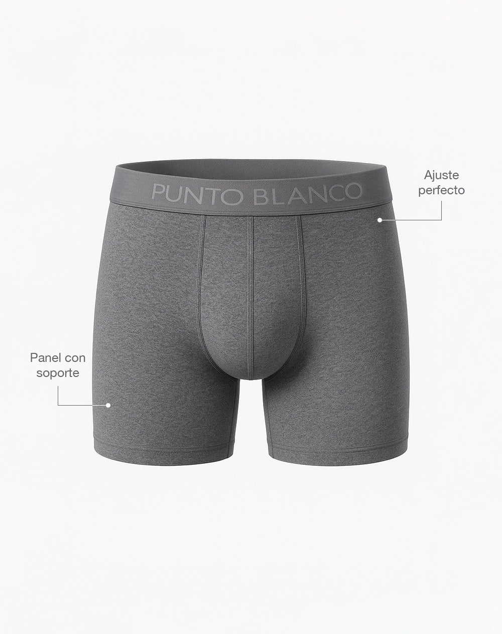 Bóxer deportivo medio microfibra gris