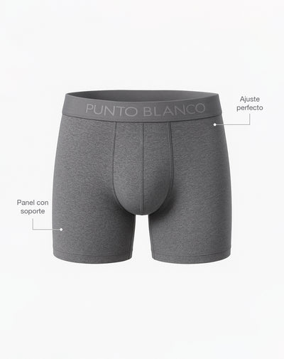 Bóxer deportivo medio microfibra gris