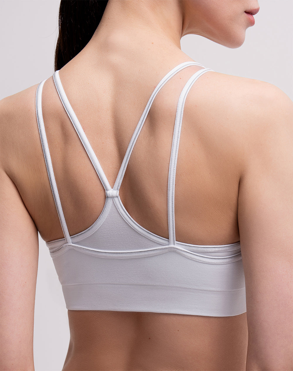 Top soporte alto seamless doble blanco