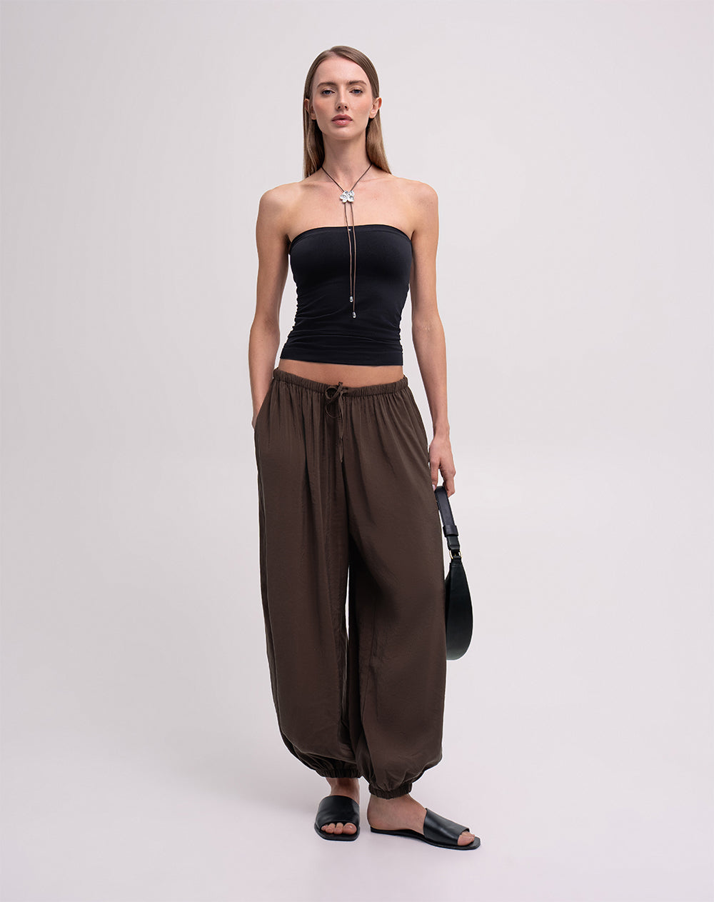 Top strapless seamless negra mujer