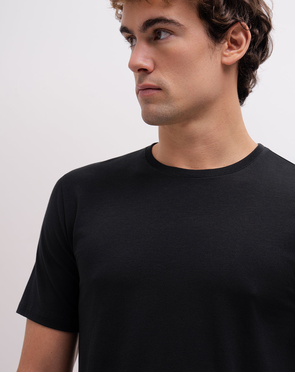 Camiseta algodón pima negra hombre