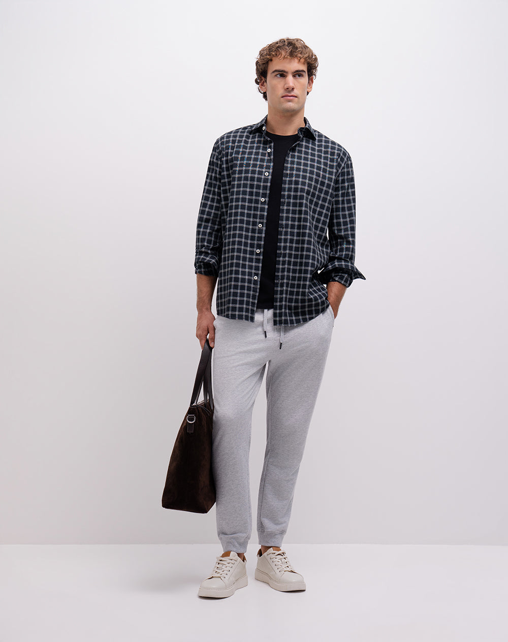 Camiseta algodón pima negra hombre