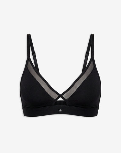 Top soporte medio microfibra sin arco negro