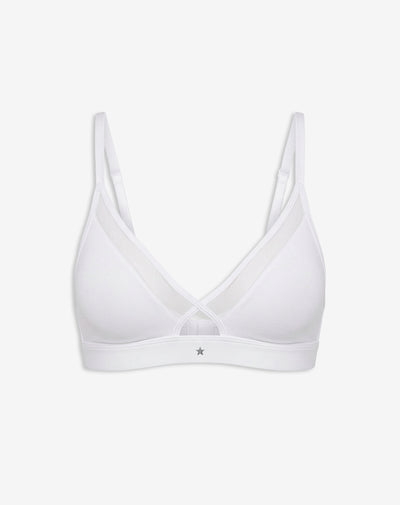 Top soporte medio microfibra blanco