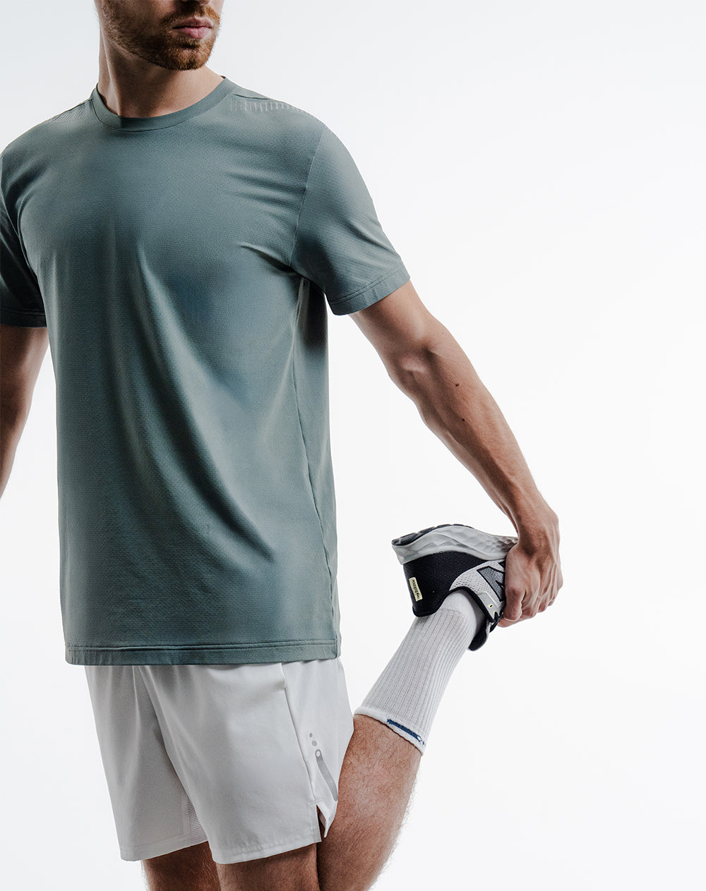 Pantaloneta deportiva malla interna blanca hombre