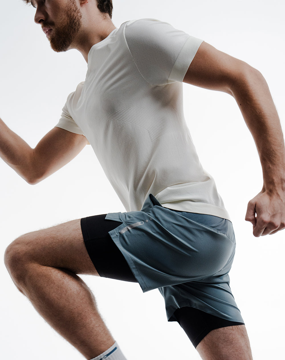 Pantaloneta deportiva ciclista interno verde hombre