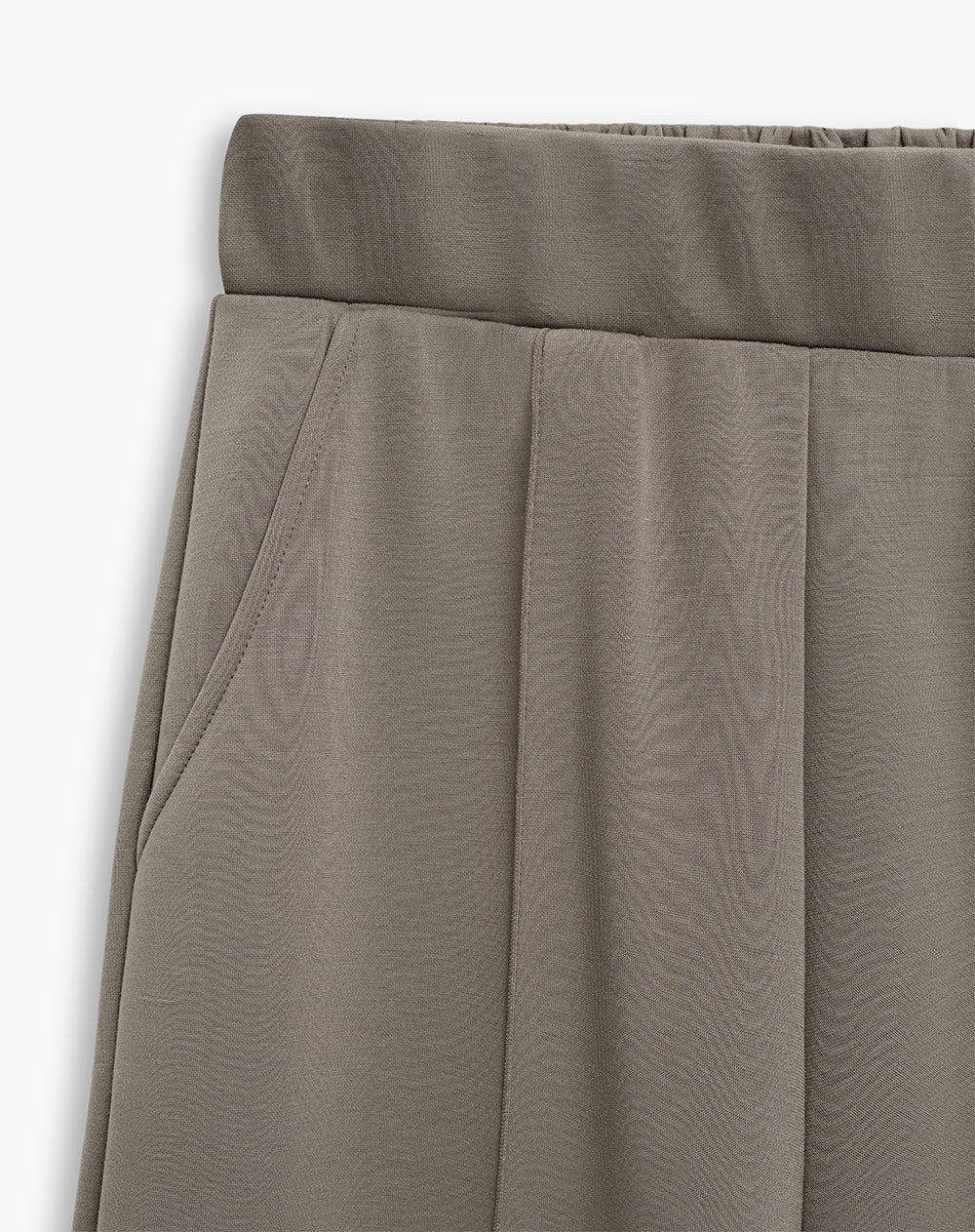 Pantalón confort tiro alto tacto suave café mujer