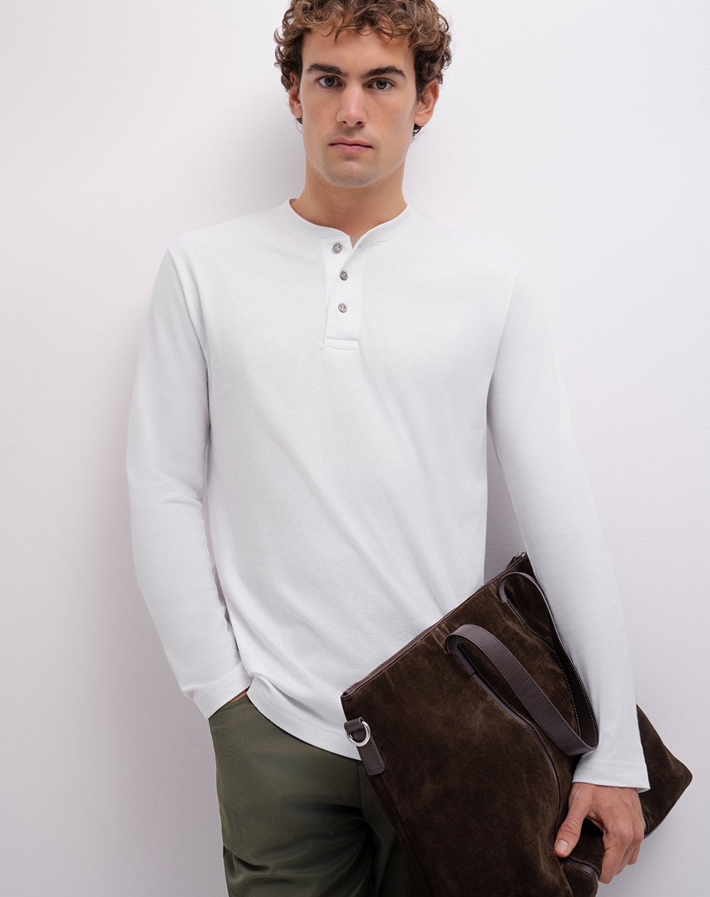 Camibuso regular algodón blanco hombre