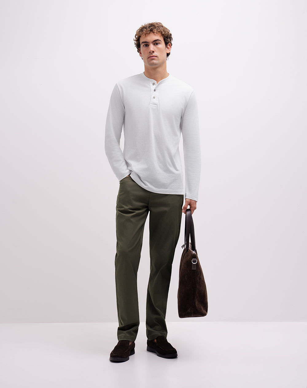 Camibuso regular algodón blanco hombre