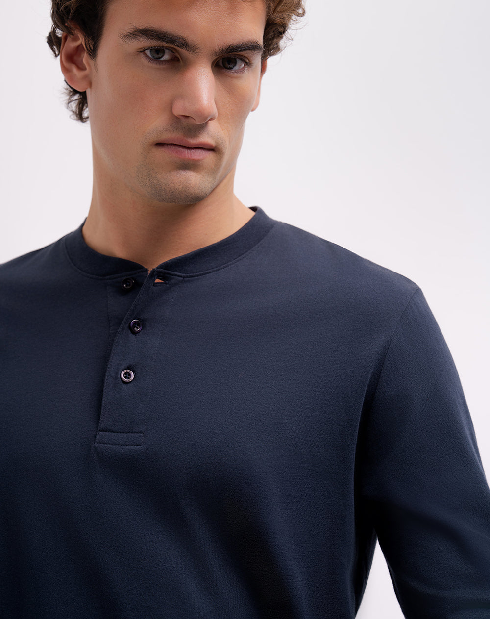 Camibuso regular algodón azul hombre