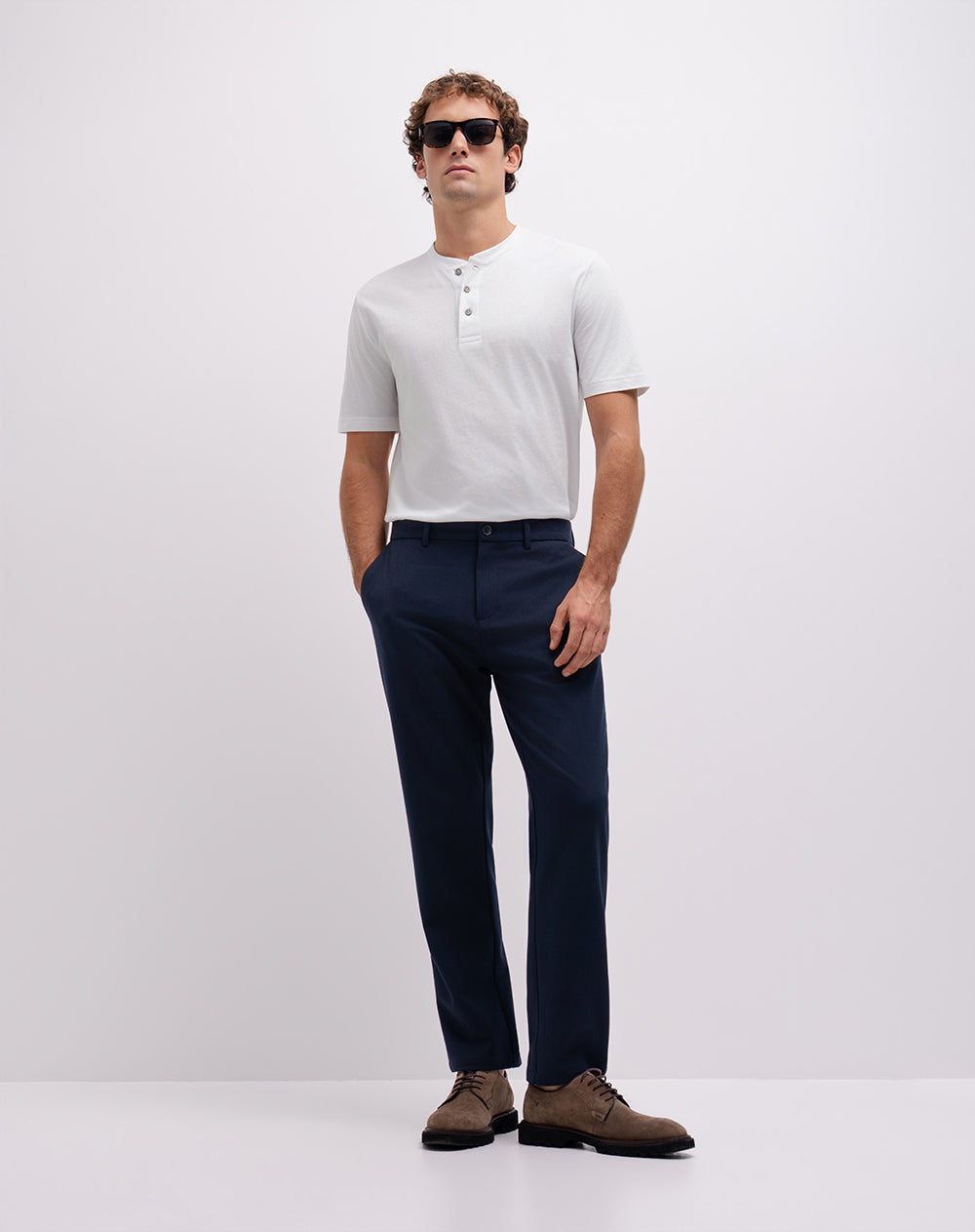 Camiseta regular algodón blanca hombre