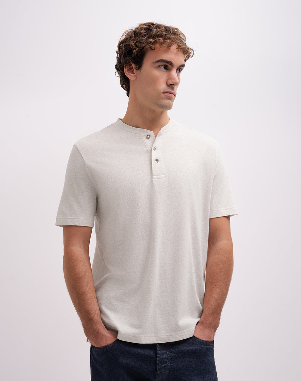 Camiseta regular algodón crudo hombre