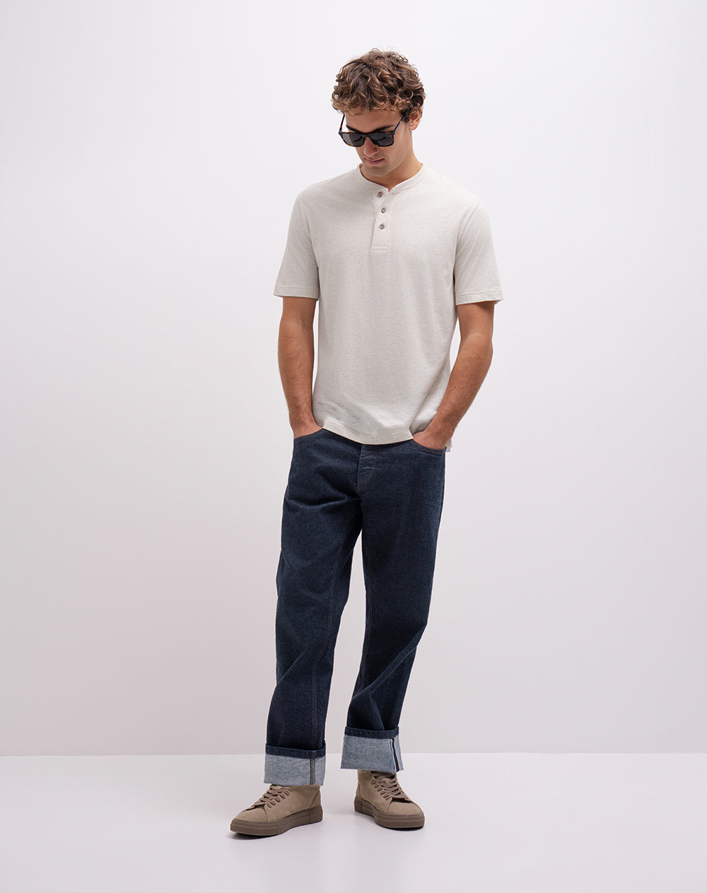 Camiseta regular algodón crudo hombre