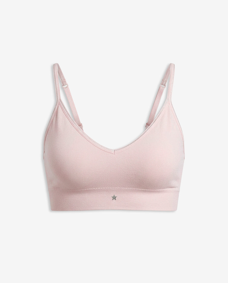 Top soporte medio seamless copas removibles rosado