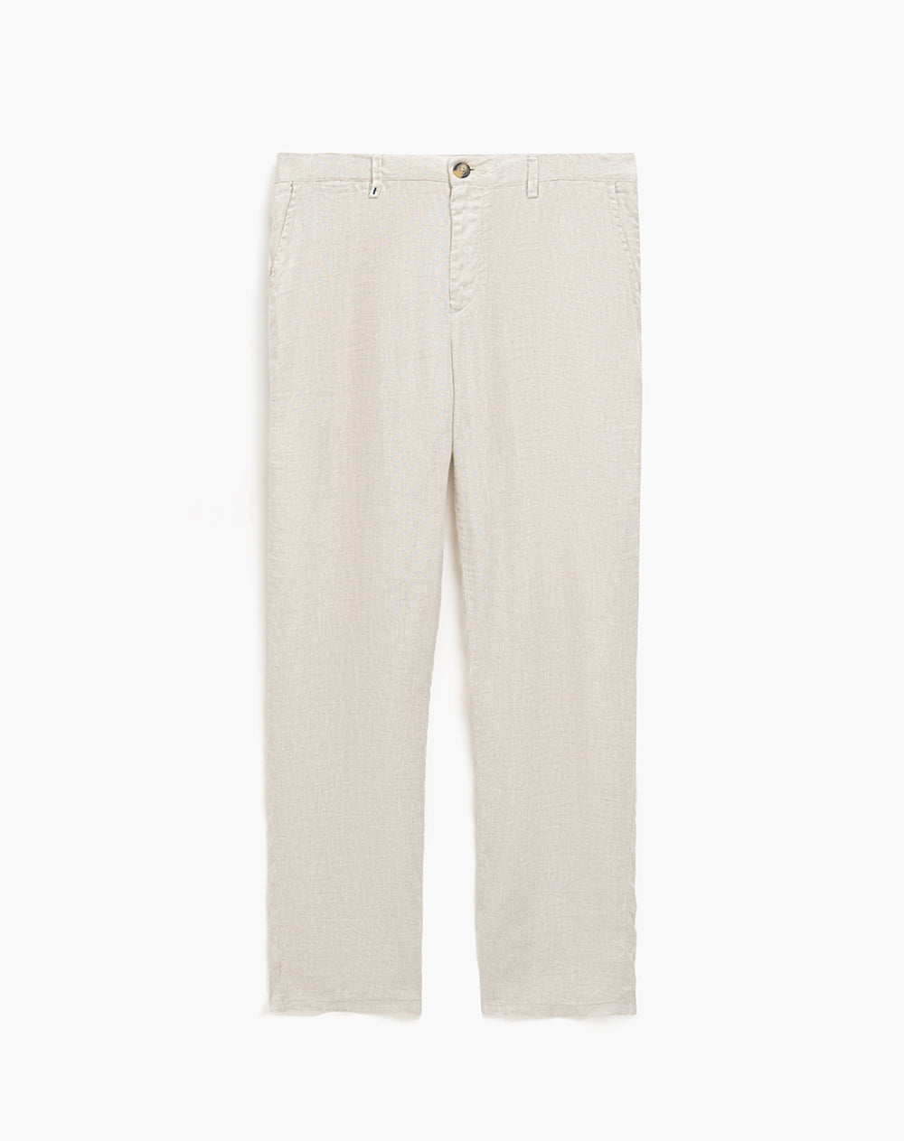 Pantalón chino regular lino caqui hombre