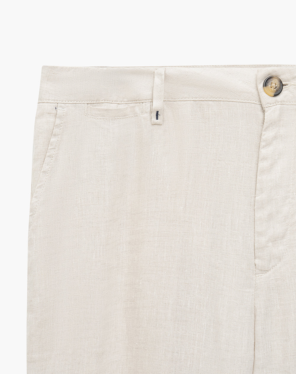 Pantalón chino regular lino caqui hombre