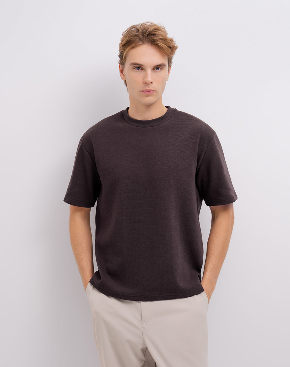 Camiseta oversize vinotinto hombre