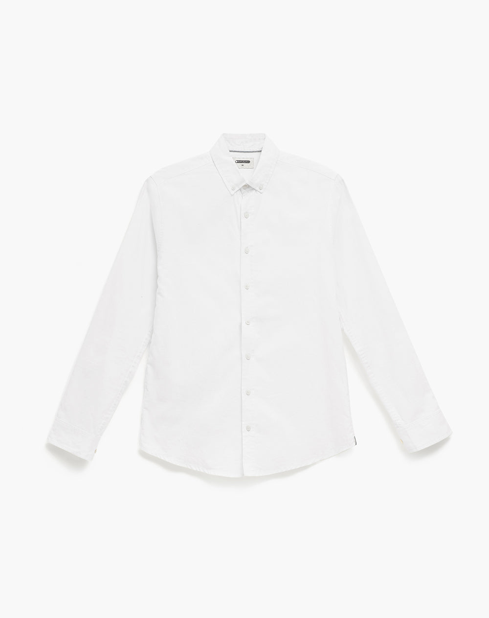 Camisa manga larga slim algodón blanca hombre