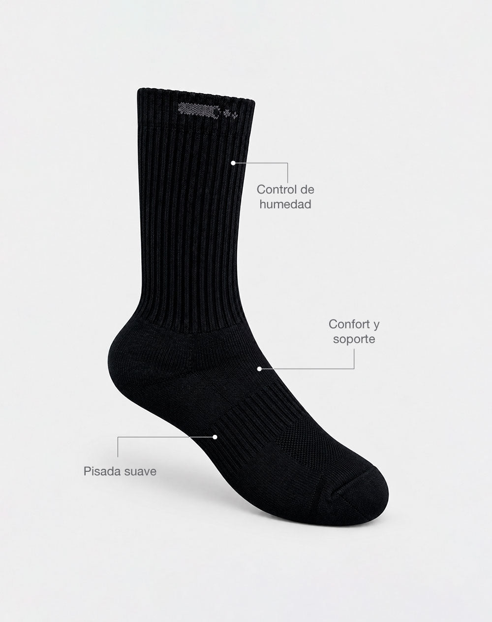 Medias deportivas largas unisex pack x6