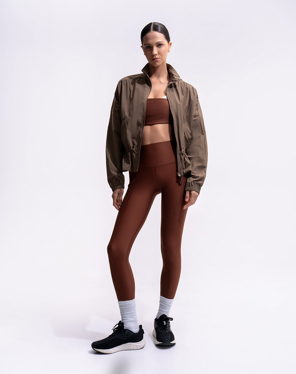 Legging deportivo control abdomen terracota mujer