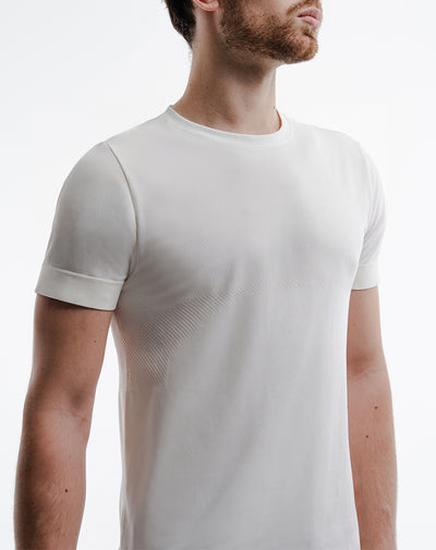 Camiseta slim fit manga corta blanca