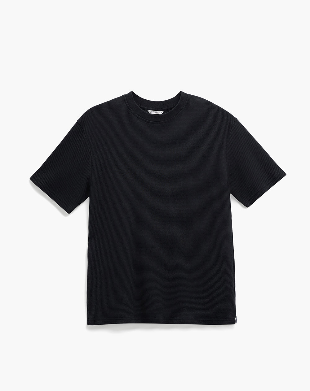 Camiseta confort regular algodón negra hombre