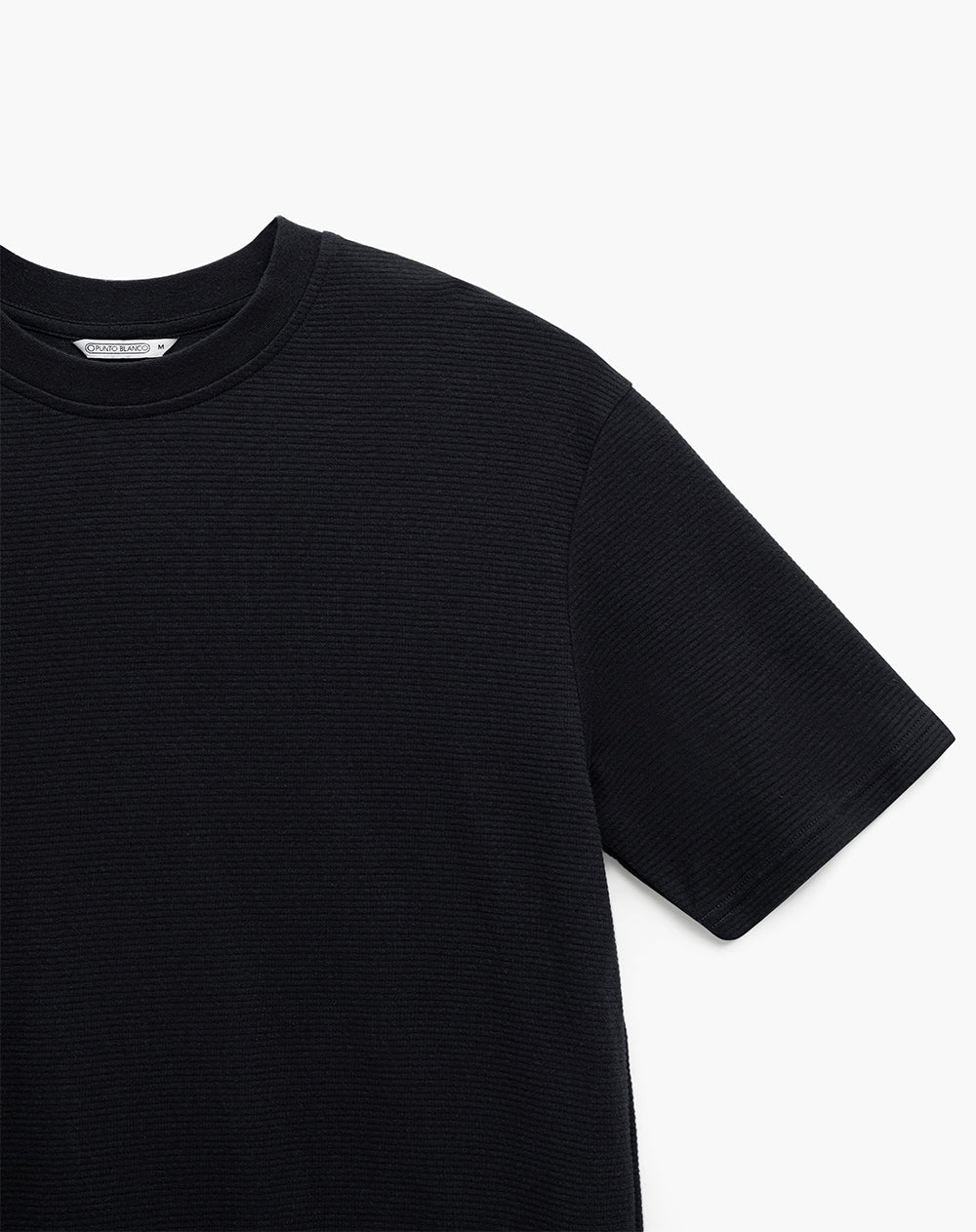 Camiseta confort regular algodón negra hombre
