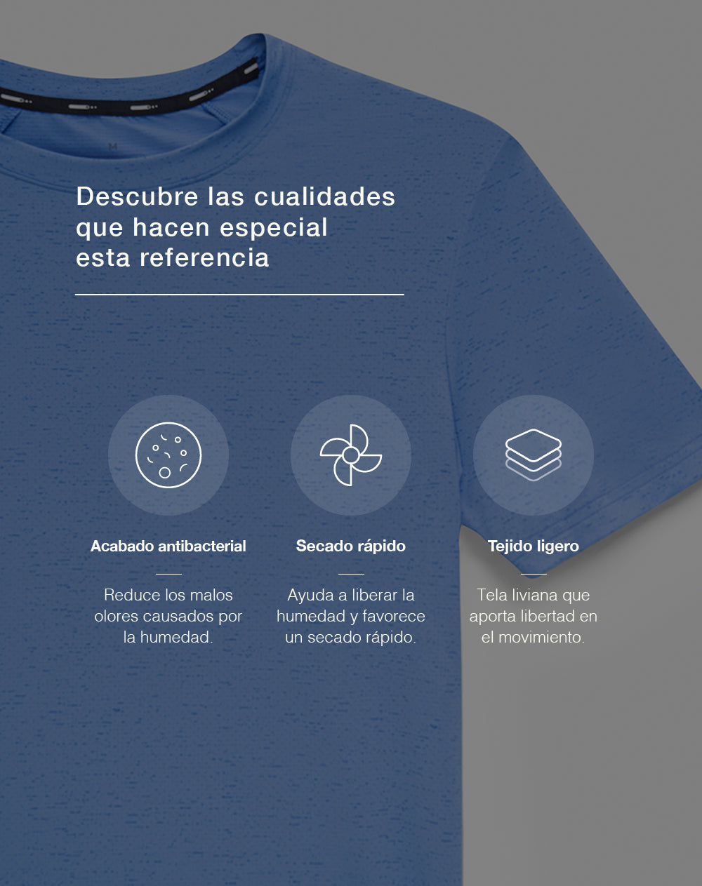Camiseta deportiva control humedad estampada hombre