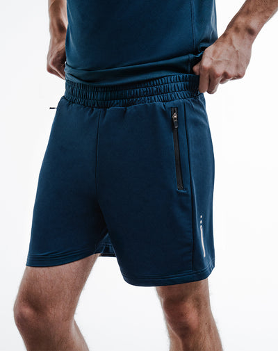 Pantaloneta deportiva control humedad azul hombre
