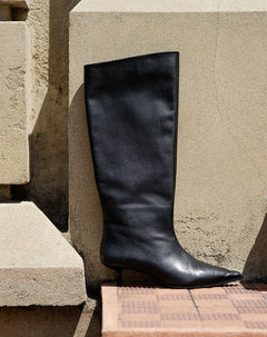 Botas caña alta cuero negro mujer