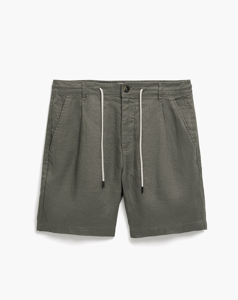 Bermuda regular lino verde hombre