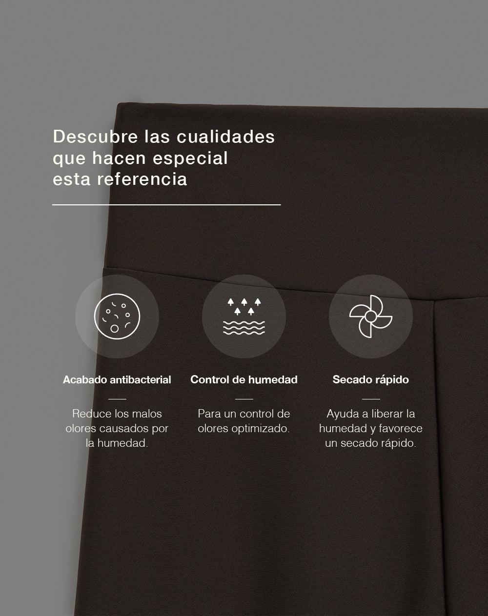 Legging deportivo tiro alto control humedad café mujer