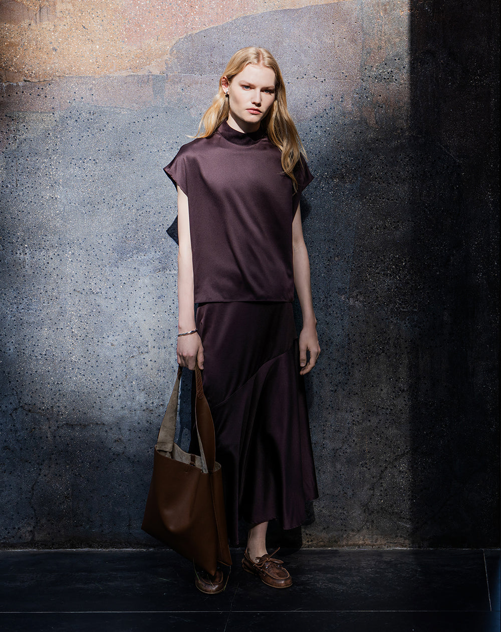 Blusa cuello alto uva mujer