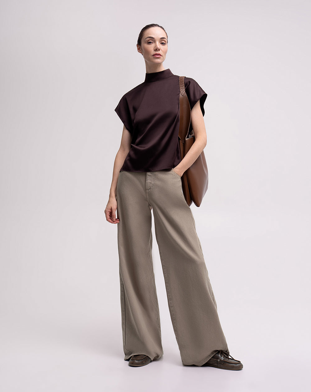 Blusa cuello alto uva mujer