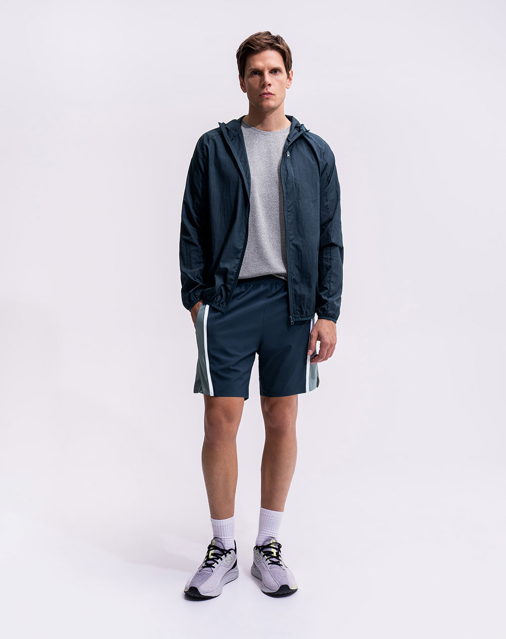 Pantaloneta deportiva ciclista interno azul hombre