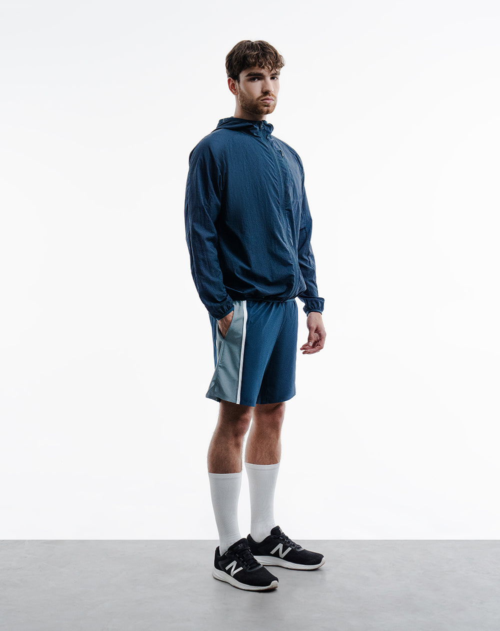 Pantaloneta deportiva ciclista interno azul hombre