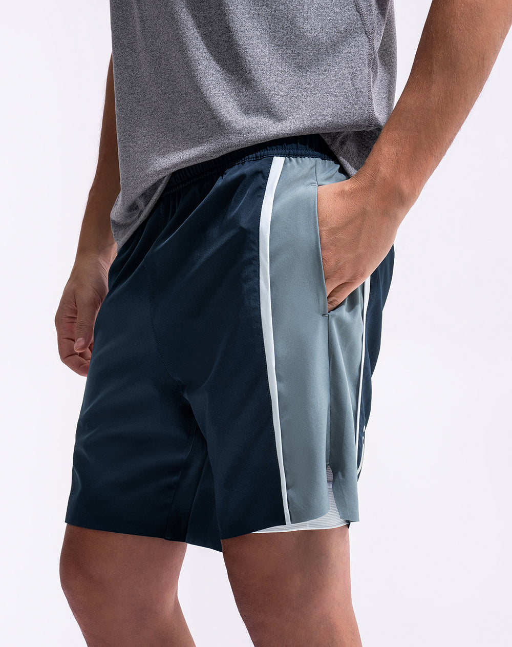 Pantaloneta deportiva ciclista interno azul hombre
