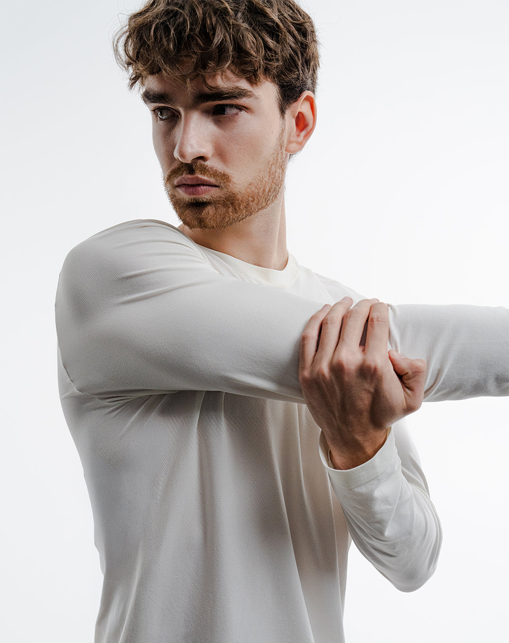Camiseta slim fit manga corta blanca