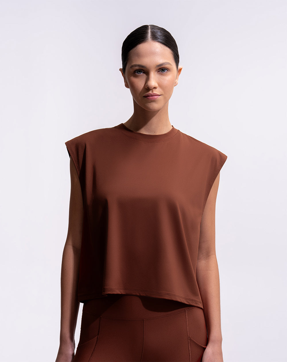 Camiseta deportiva transpirable terracota mujer