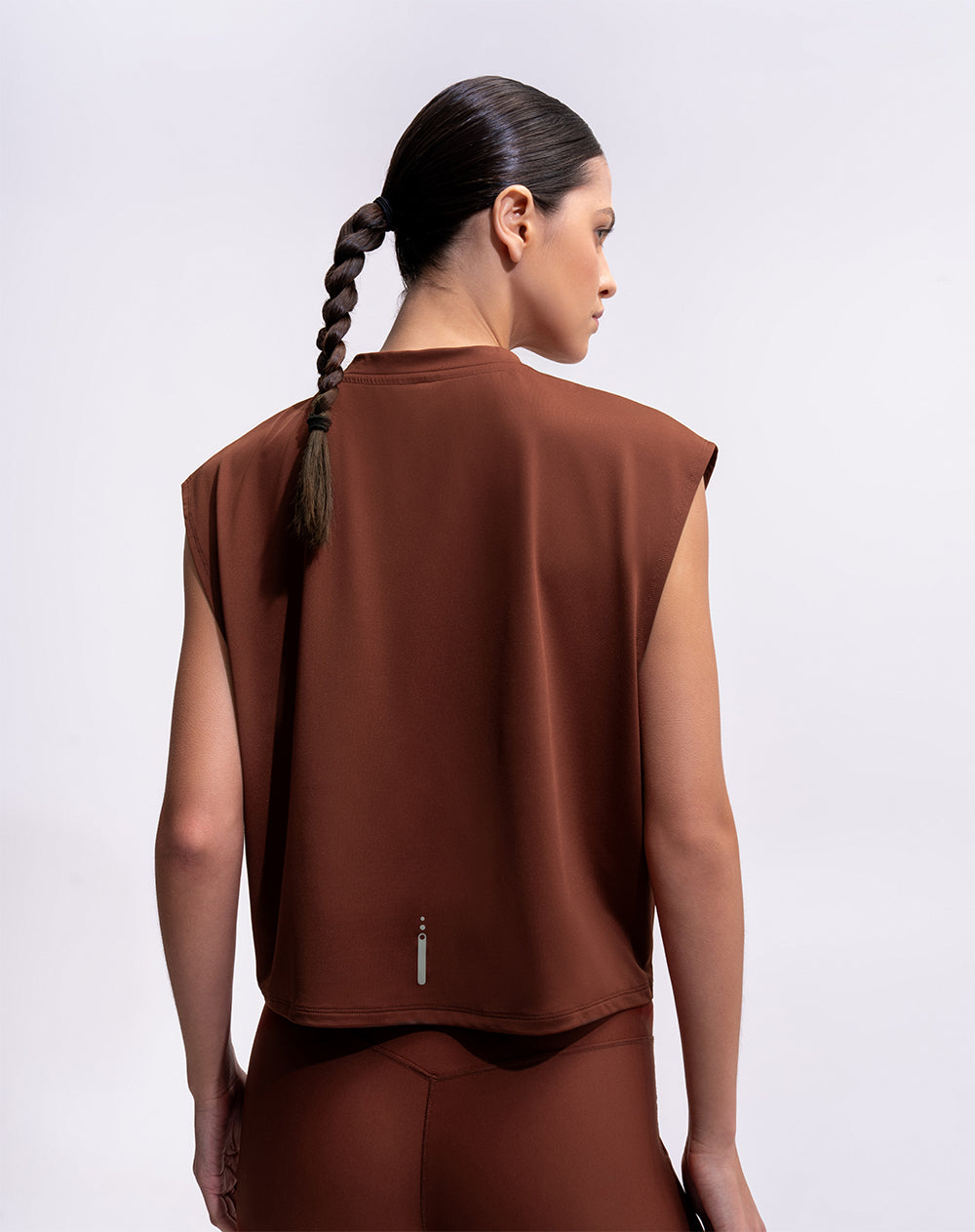 Camiseta deportiva transpirable terracota mujer