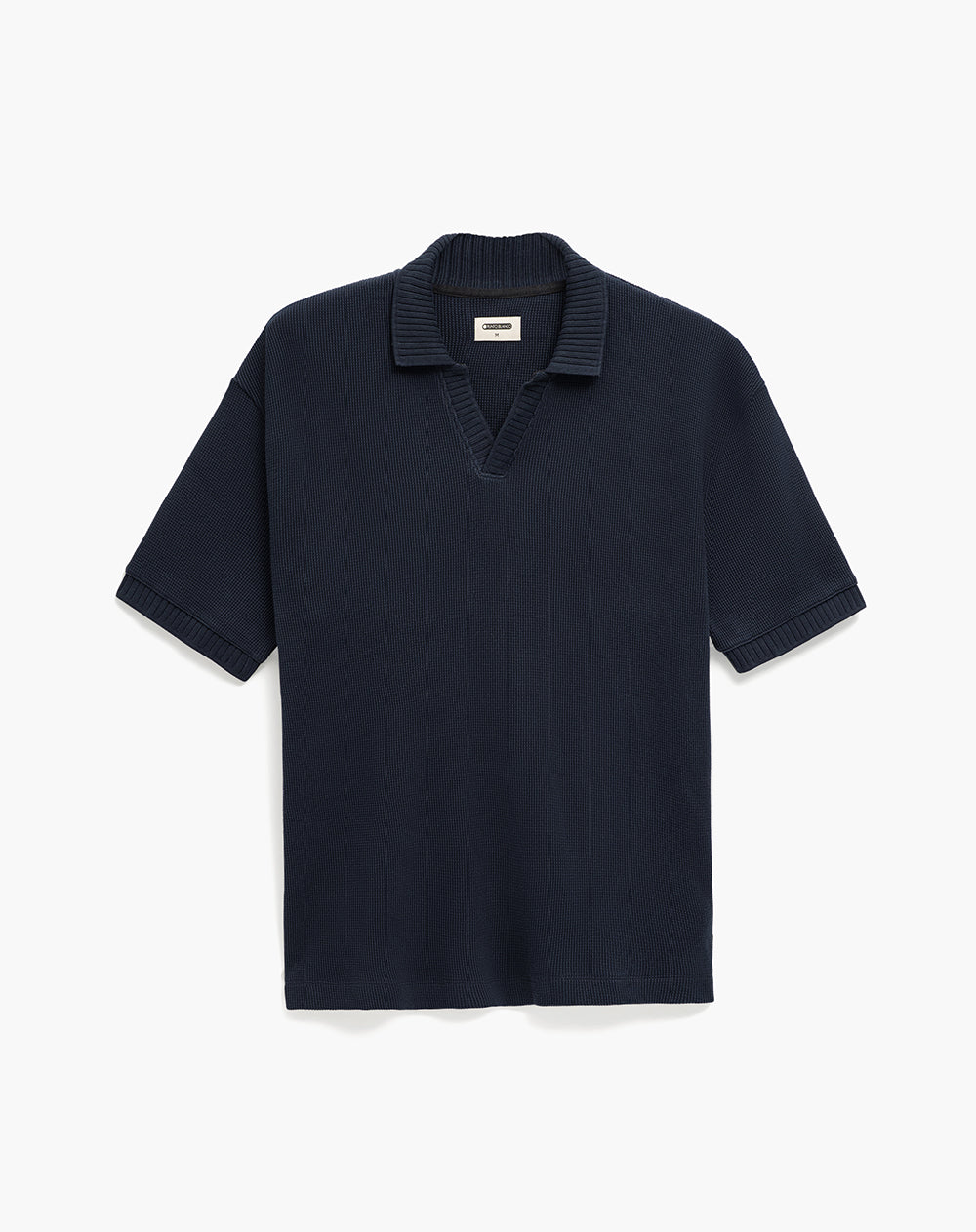 Polo regular tejida azul hombre