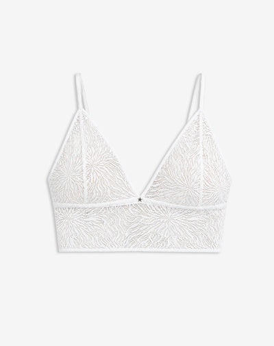 Top soporte ligero encaje  blanco
