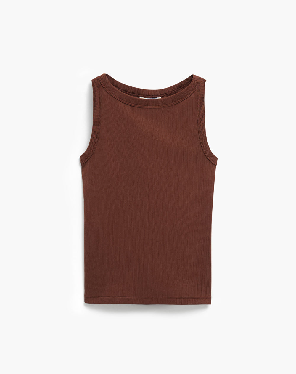 Camiseta cuello bandeja café mujer