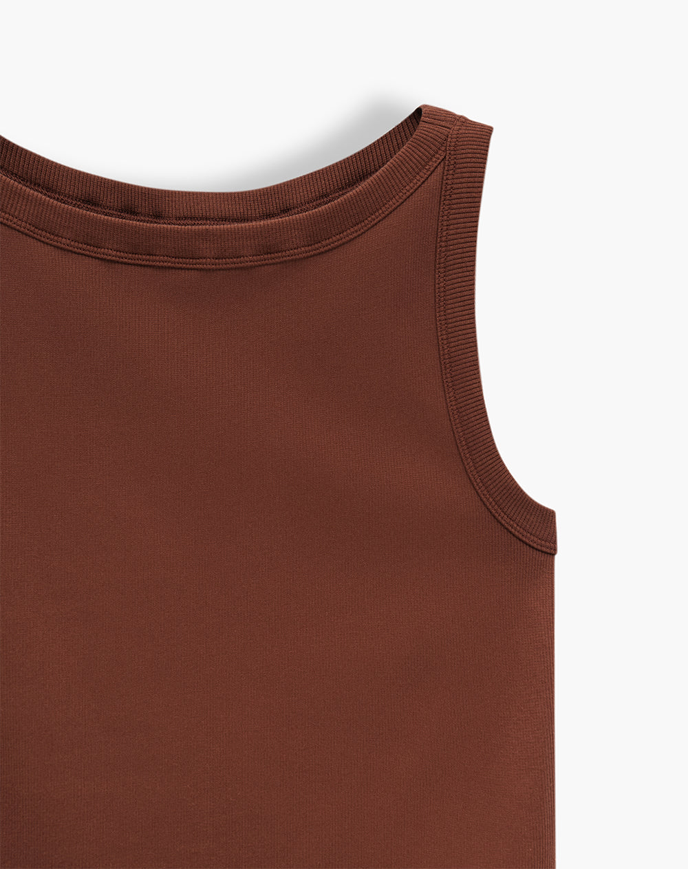 Camiseta cuello bandeja café mujer