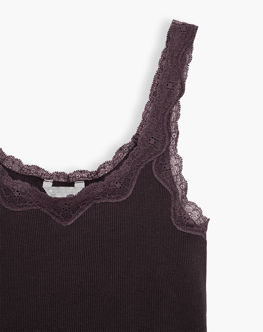 Camiseta esqueleto regular rib vinotinto mujer