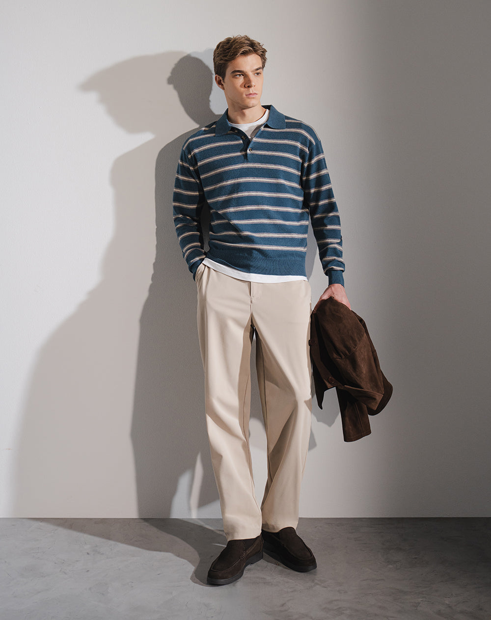 Buzo tipo polo regular rayas hombre
