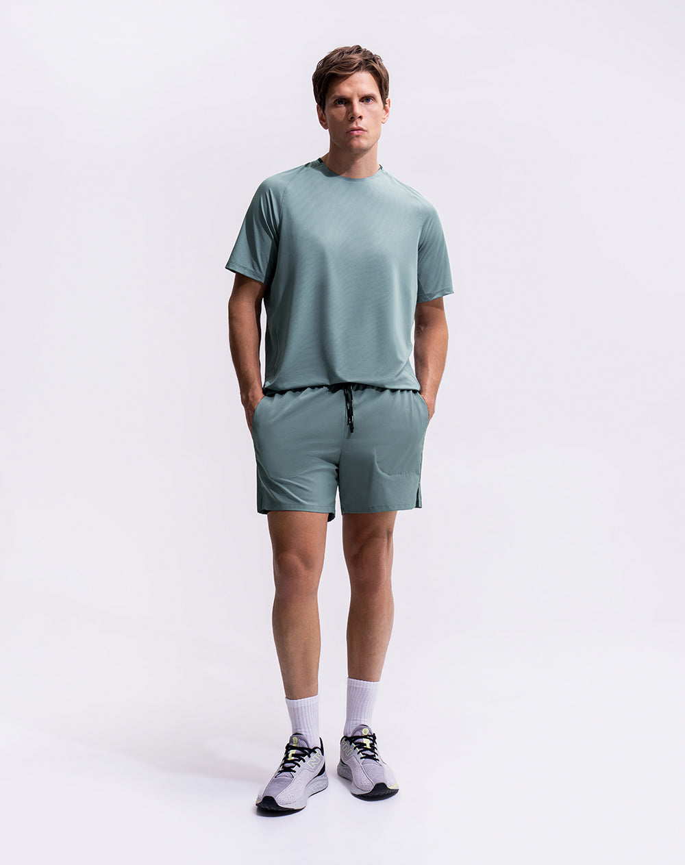 Camiseta control humedad verde hombre